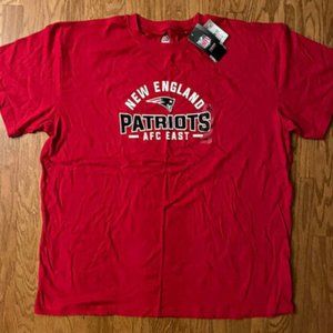NWT Majestic New England Patriots AFC East T-shirt T shirt 3XL Red